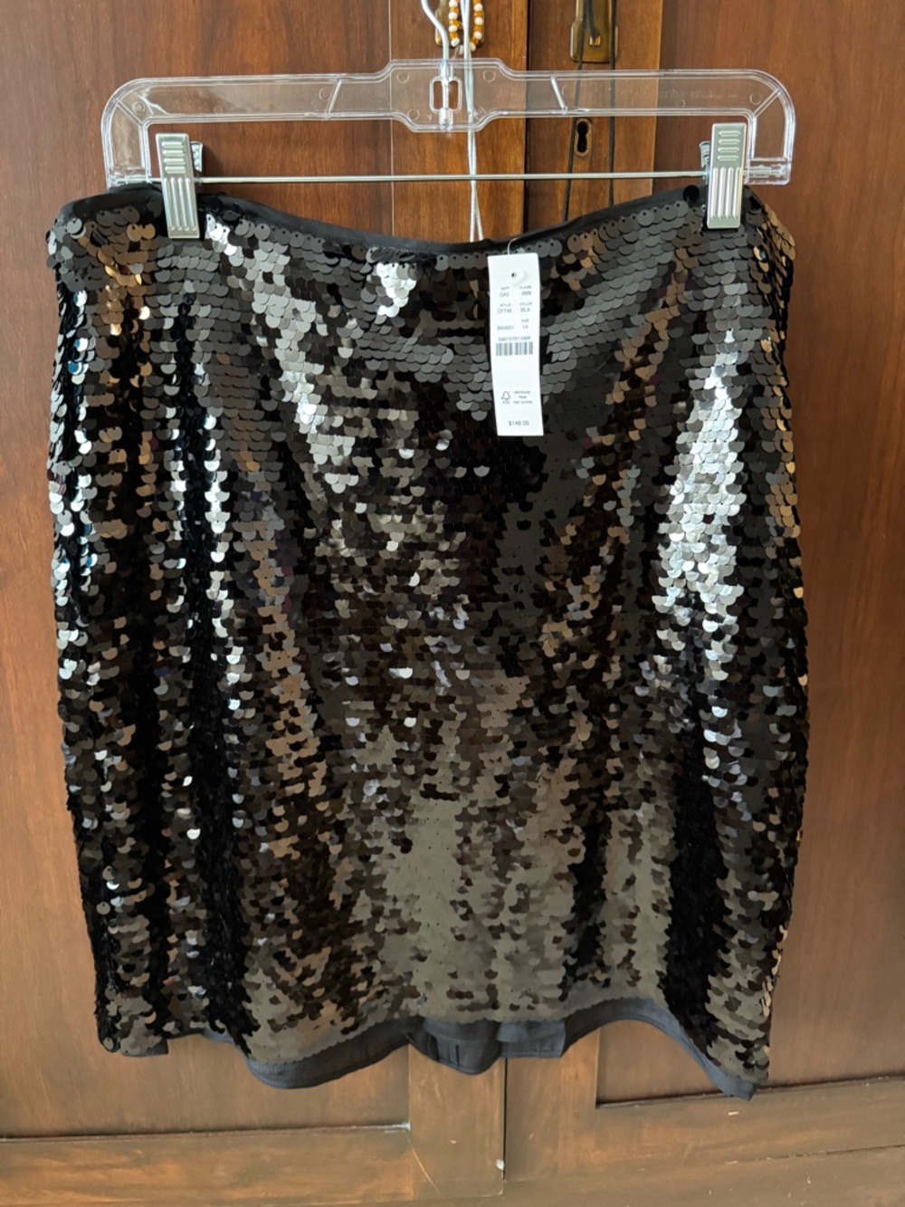 J. Crew Black Sequin Pencil Skirt